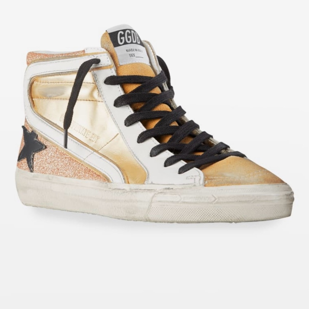 Golden Goose Women's Gold High-Top Sneakers